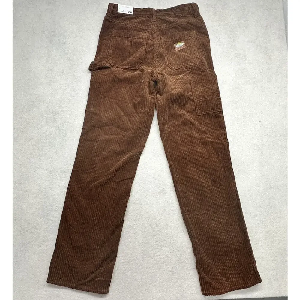 Pacsun Pants Womens Size 26 Brown Corduroy 90s Boyfriend Carpenter Baggy Grunge - Picture 9 of 13